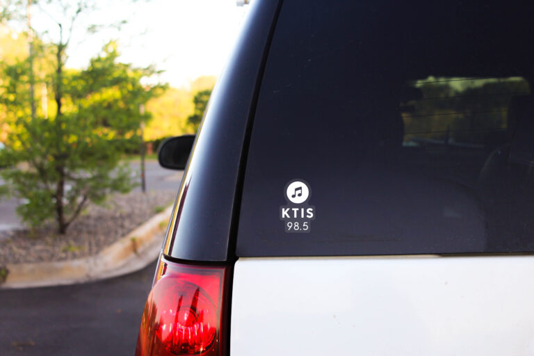 Image of KTIS sticker on car